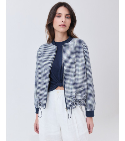 BOMBER DE ALGODÓN A CUADROS CON CIERRE CREMALLERA | MULAYA