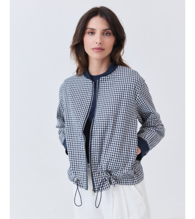 BOMBER DE ALGODÓN A CUADROS CON CIERRE CREMALLERA | MULAYA