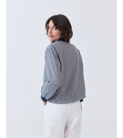 BOMBER DE ALGODÓN A CUADROS CON CIERRE CREMALLERA | MULAYA