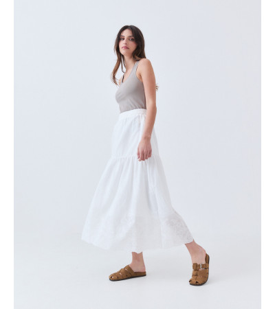 Falda de Hojalillo con Volante y Cintura Elástica | MULAYA