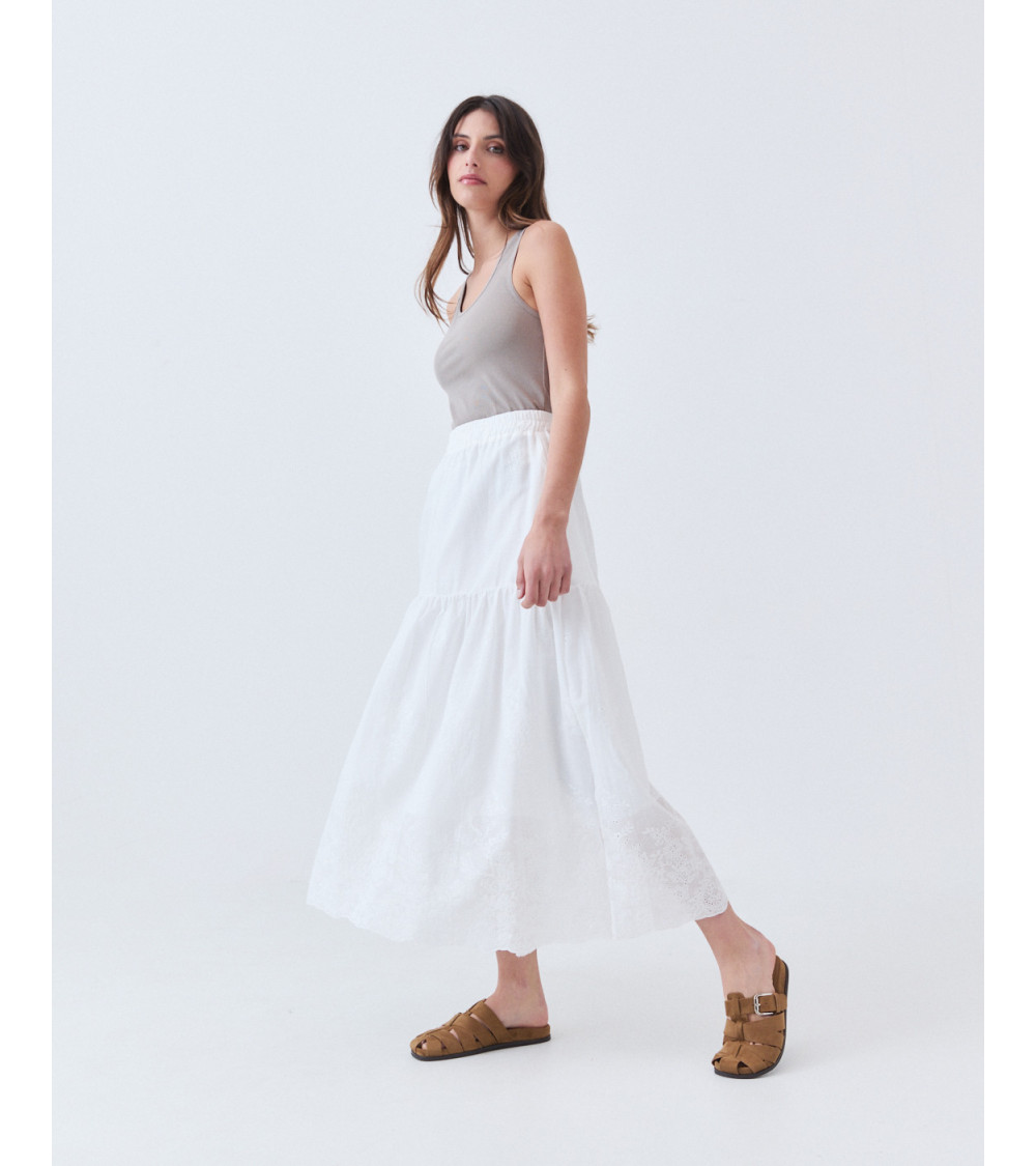 Falda de Hojalillo con Volante y Cintura Elástica | MULAYA