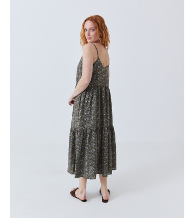 VESTIDO MIDI DE TIRANTES CON ESCOTE EN V | MULAYA