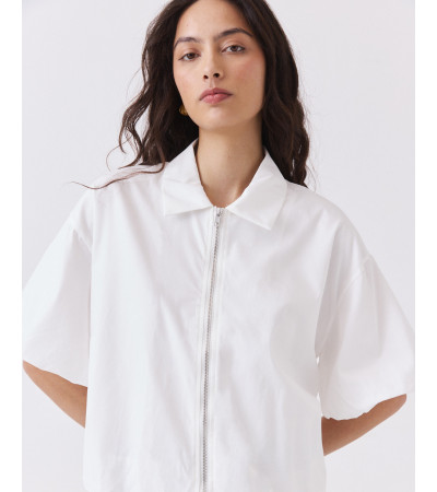 Camisa Corta Mangas Abullonadas Efecto Globo | MULAYA