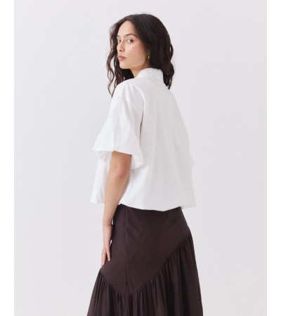 Camisa Corta Mangas Abullonadas Efecto Globo | MULAYA