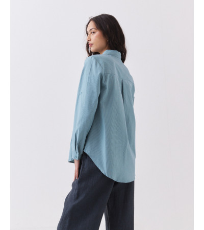 Camisa de Rayas Finas con Charreteras | MULAYA