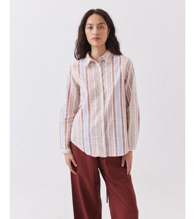 Camisa de Rayas con Charreteras | MULAYA