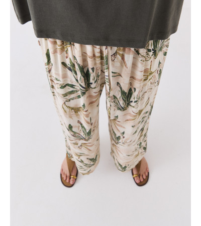 Pantalón Fluido Estampado con Lazo Frontal | MULAYA