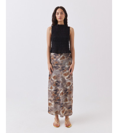 Falda Evasé Estampada con Cintura Elástica | MULAYA