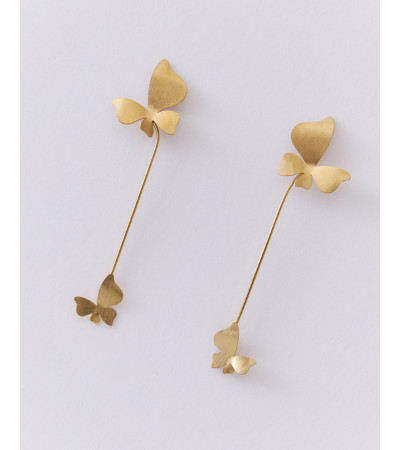 PENDIENTES LARGOS CON MARIPOSAS EN ACERO | MULAYA