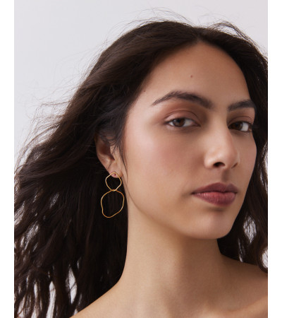 PENDIENTES DE AROS IRREGULARES EN ACERO | MULAYA