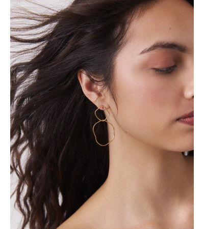 PENDIENTES DE AROS IRREGULARES EN ACERO | MULAYA