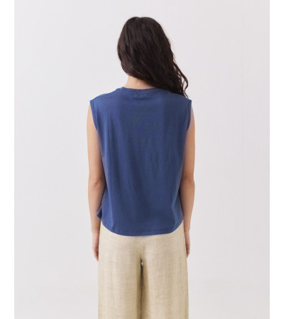 Camiseta Manga Sisa Crop Amplia Algodón Lyocell | MULAYA