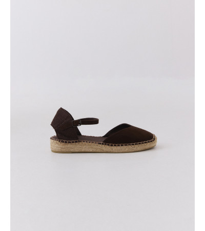Alpargata Plana con Punta de Ante y Plataforma Yute | MULAYA