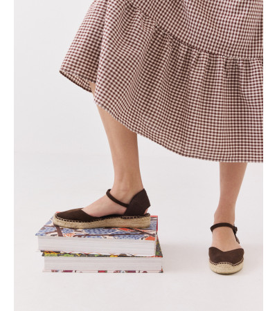 Alpargata Plana con Punta de Ante y Plataforma Yute | MULAYA