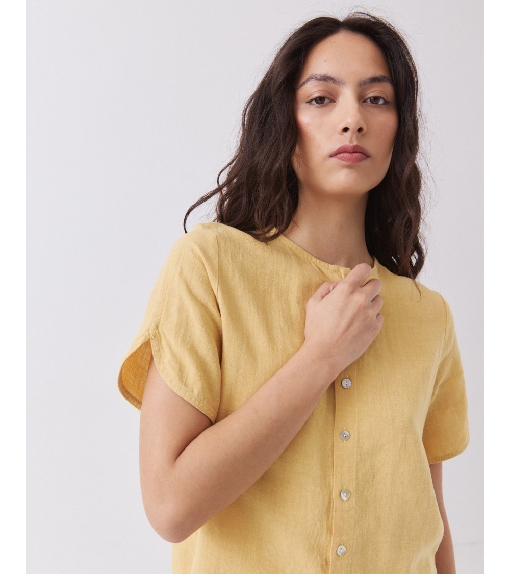 Camisa Manga Corta con Aperturas | MULAYA