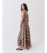 Vestido Largo de Cuadros con Cinturón y Volante | MULAYA