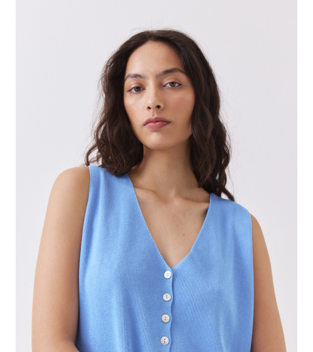 Chaleco Punto Cuello V | MULAYA