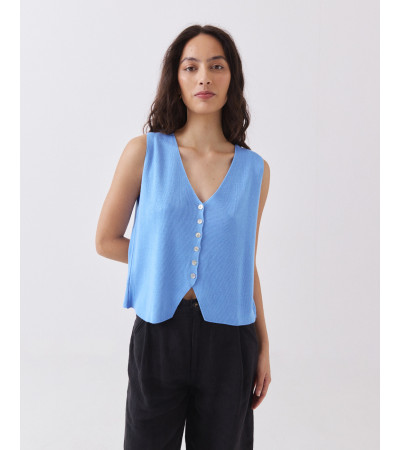 Chaleco Punto Cuello V | MULAYA