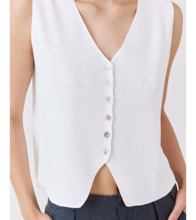 Chaleco Punto Cuello V | MULAYA