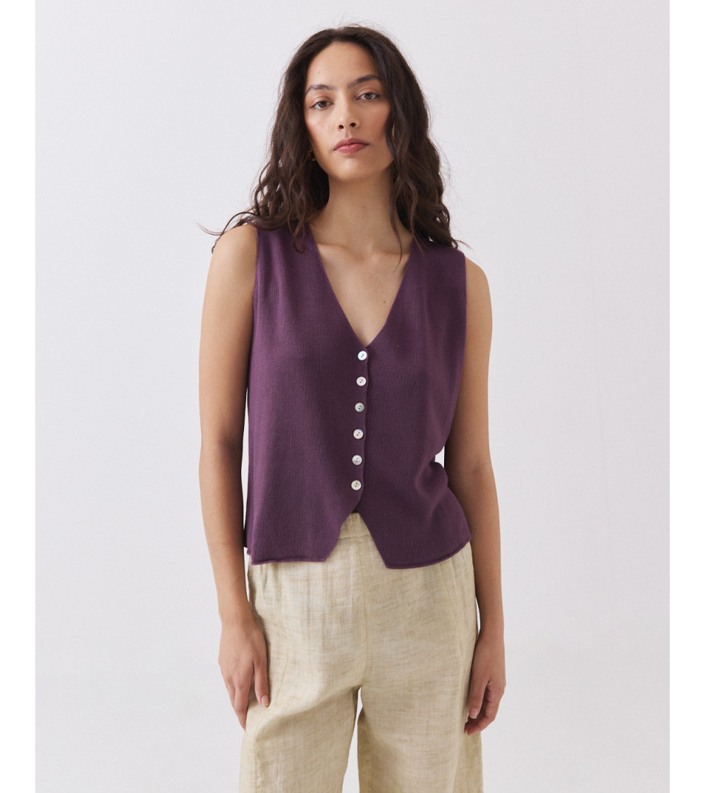 Chaleco Punto Cuello V | MULAYA