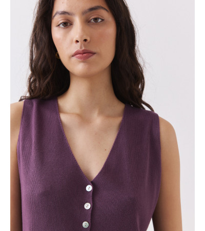 Chaleco Punto Cuello V | MULAYA