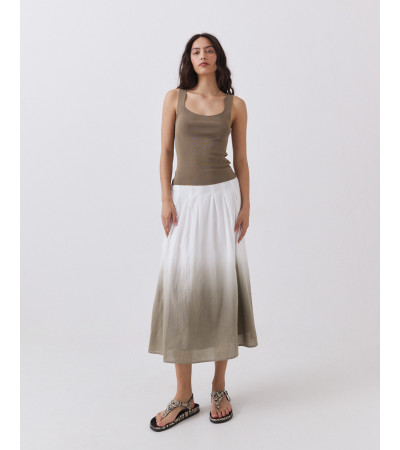 Falda Midi Degradé Pliegues | MULAYA