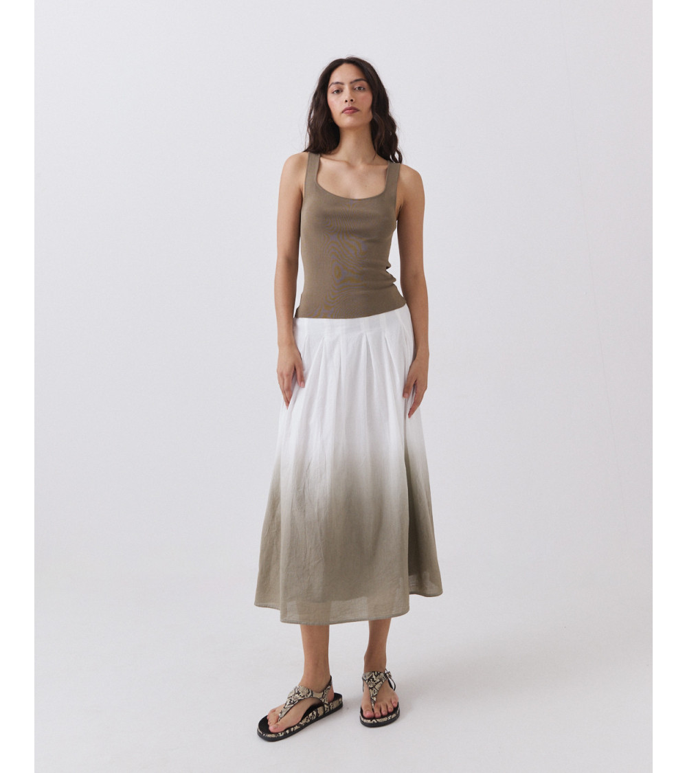 Falda Midi Degradé Pliegues | MULAYA