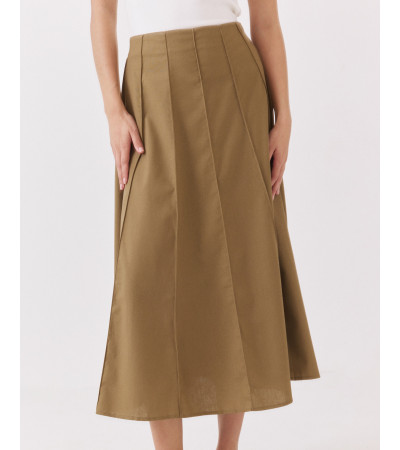 Falda Midi con Nervios y Lino | MULAYA