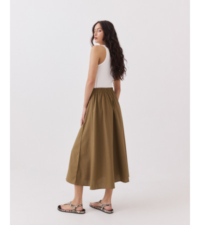 Falda Midi con Nervios y Lino | MULAYA