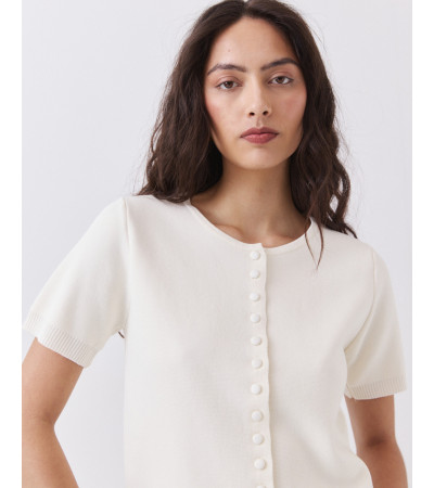 haqueta Punto Botones Cuello Redondo | MULAYA