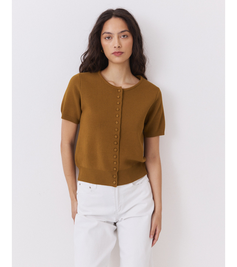 haqueta Punto Botones Cuello Redondo | MULAYA
