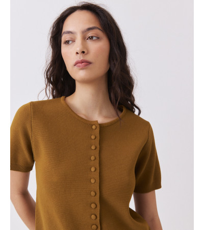 haqueta Punto Botones Cuello Redondo | MULAYA