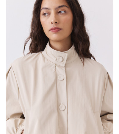 Chaqueta Bomber con Botones y Bajo Abullonado | MULAYA