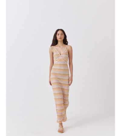 VESTIDO LARGO DE PUNTO CON TIRANTES AJUSTABLES | MULAYA