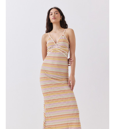 VESTIDO LARGO DE PUNTO CON TIRANTES AJUSTABLES | MULAYA