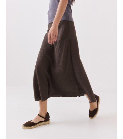 FALDA MIDI EVASÉ DE VISCOSA CON CINTURA ELÁSTICA | MULAYA