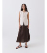 Falda Midi con Nervios y Lino | MULAYA