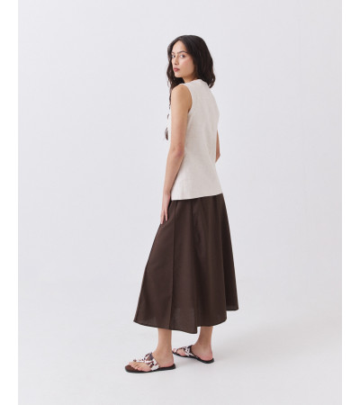 Falda Midi con Nervios y Lino | MULAYA