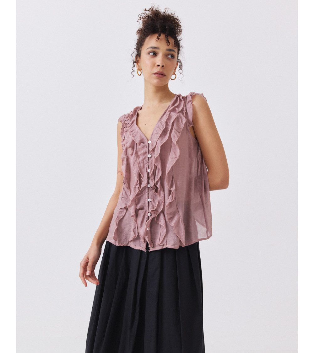 BLUSA VOLANTES FRONTALES SISA | MULAYA