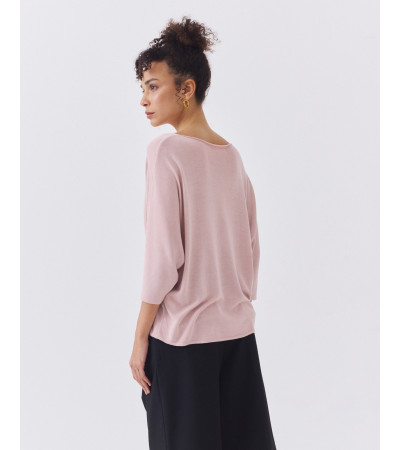 JERSEY DE PUNTO CON MANGA MURCIÉLAGO Y CUELLO EN V | MULAYA