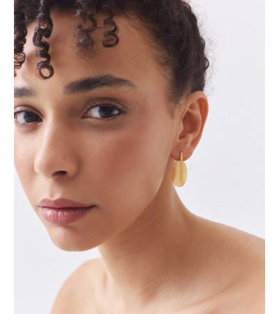 PENDIENTES DISCO OVALADO DE ACERO | MULAYA