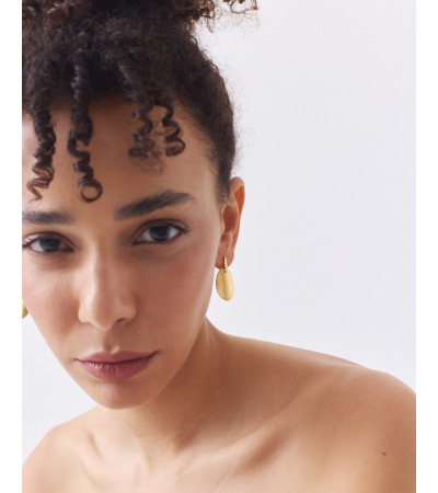 PENDIENTES DISCO OVALADO DE ACERO | MULAYA