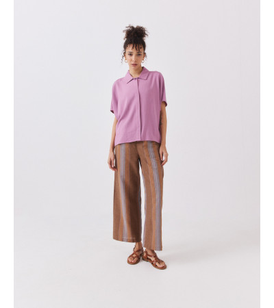 Pantalón Wide Leg de Rayas con Pinzas | MULAYA