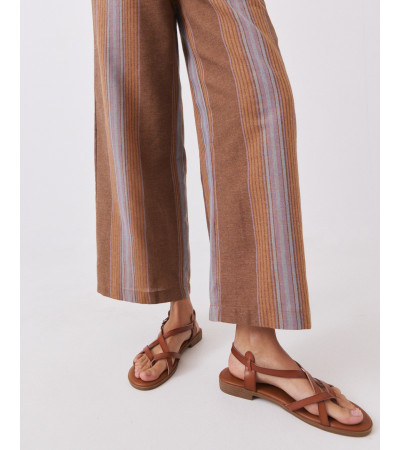 Pantalón Wide Leg de Rayas con Pinzas | MULAYA