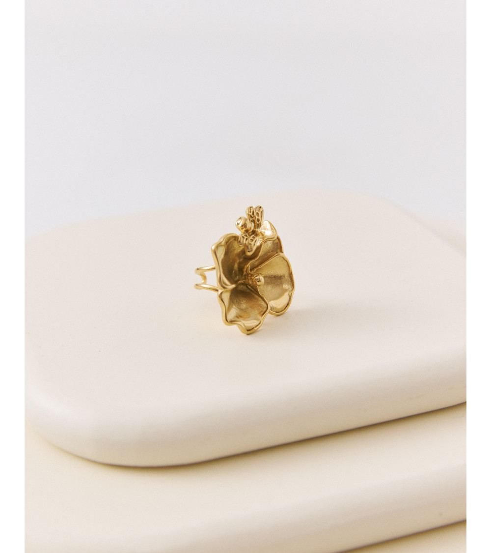 Anillo Ajustable Flor en Forma de Orquídea | MULAYA