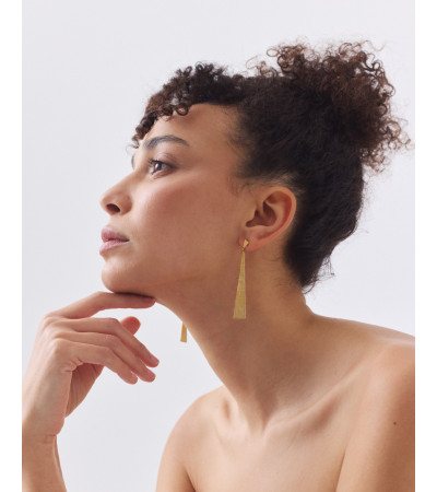 PENDIENTES LARGOS GEOMÉTRICOS DE ACERO | MULAYA