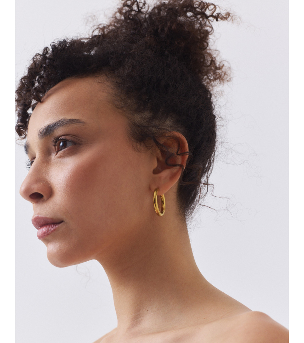 PENDIENTES DE ARO LISOS EN ACERO | MULAYA