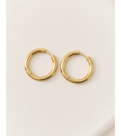 PENDIENTES DE ARO LISOS EN ACERO | MULAYA