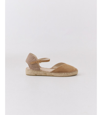 Alpargata Plana con Punta de Ante y Plataforma Yute | MULAYA