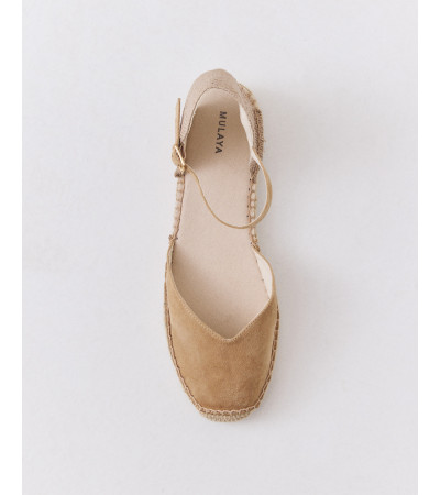 Alpargata Plana con Punta de Ante y Plataforma Yute | MULAYA